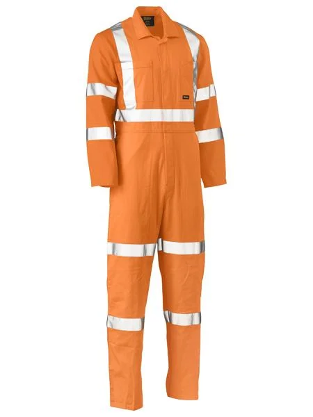 Bisley X Pattern Taped Biomotion  Hi Vis Lightweight Coverall (Rail Orange) BC6316XT