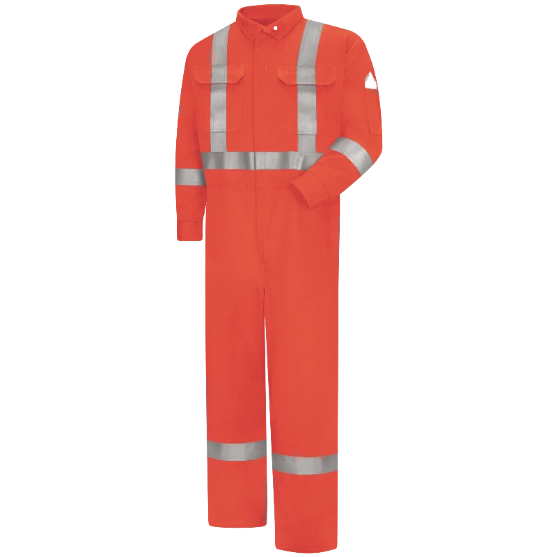 Bulwark Men's Premium FR Orange Coverall with Reflective Trim