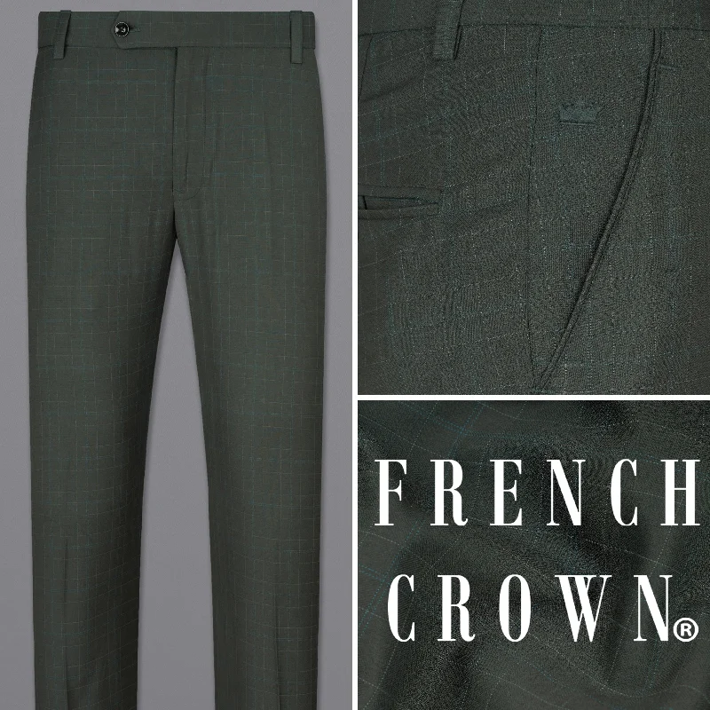 Dune Green Super fine Plaid Woolrich Pant