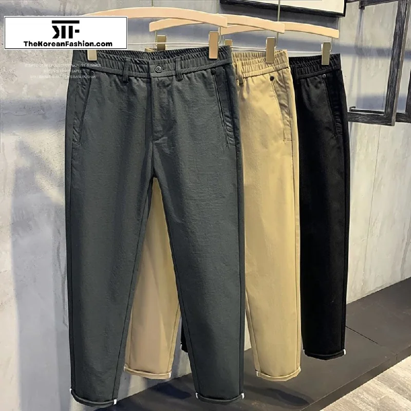 Elastic Waist Slim Small Feet Casual Pants