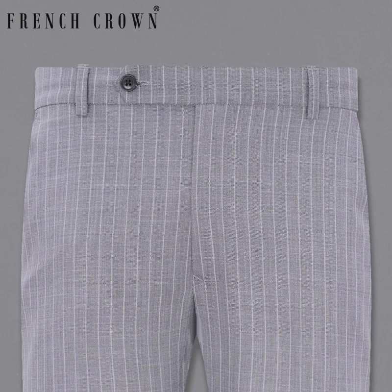 Mobster Grey Striped Pant