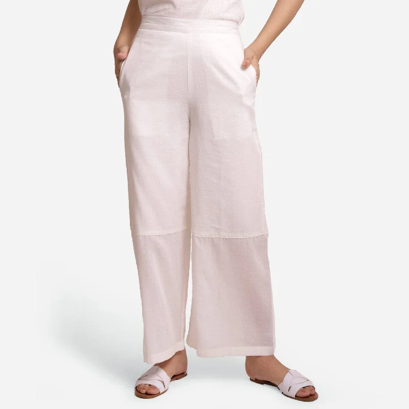 Off-White Hand Beaded Cotton Elasticated Wide Legged Pant