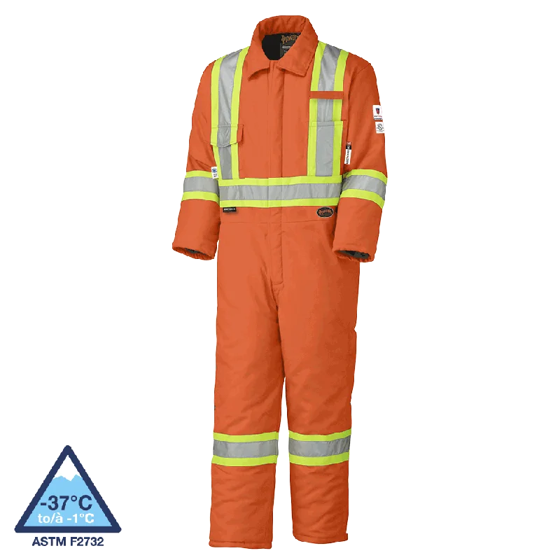 Pioneer 5532 FR/ARC Rated Hi-Viz Orange Flame Resistant Quilted Cotton Safety Coverall V2560151