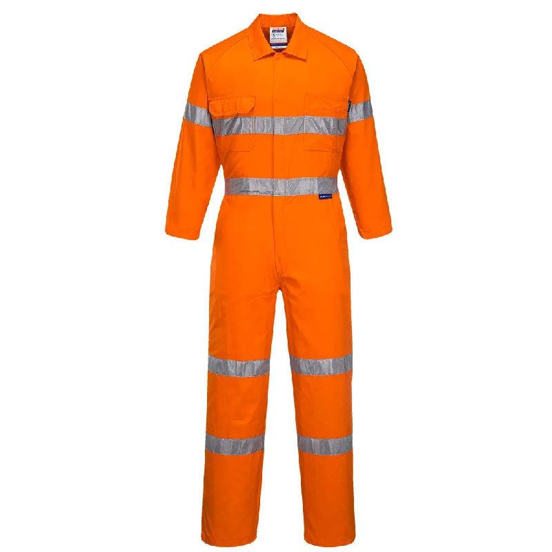 Portwest Flame Resistant Coverall Orange c/w Reflective Tape MF922