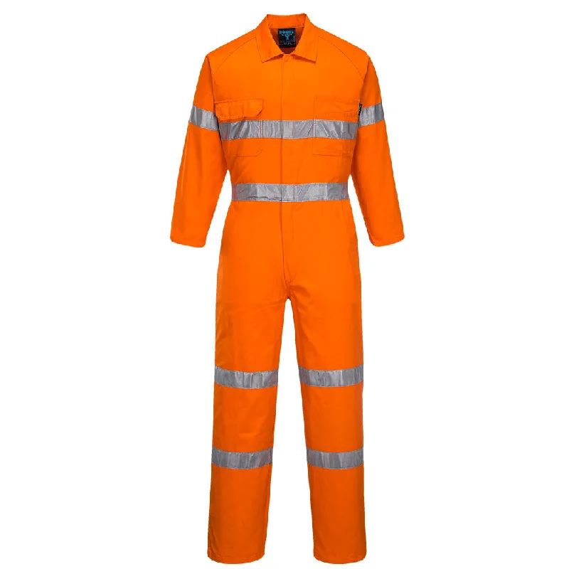 Portwest Hi Vis Lightweight Orange Coveralls c/w Reflective Tape MA922