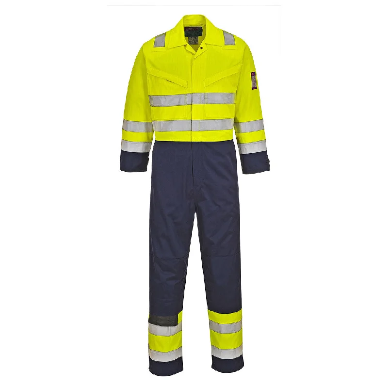 Portwest Modaflame Coverall Yellow/Navy c/w Reflective Tape MV28