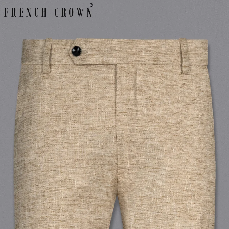 Sandrift Brown Luxurious Linen Sports Pant