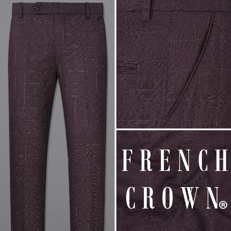 Thunder Maroon Plaid Pant