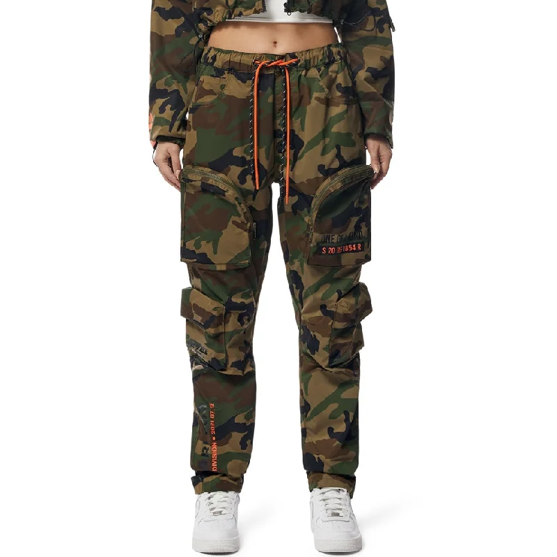 Windbreaker Relaxed Slouch Cargo Pants - Wood Camo