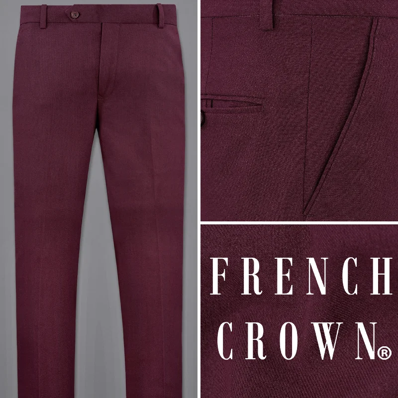 Wine Berry Wool Rich Pant