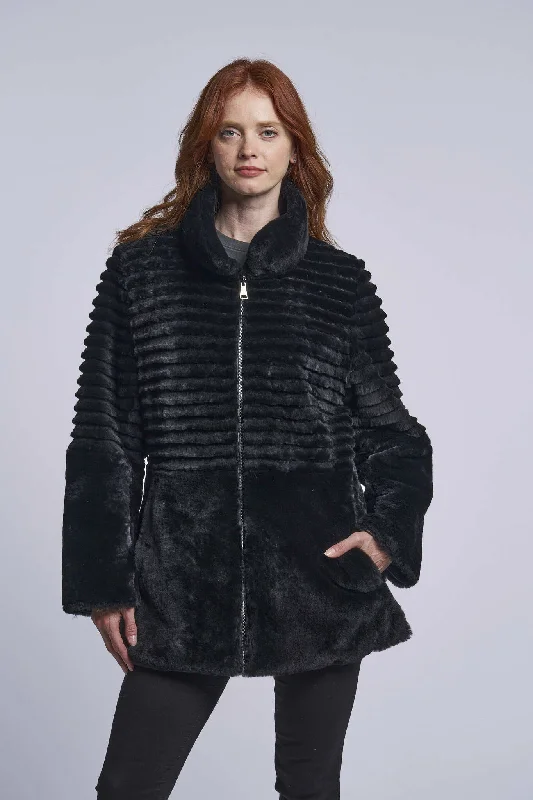 431 Genuine shearling coat reverses to all weather micro-fiber