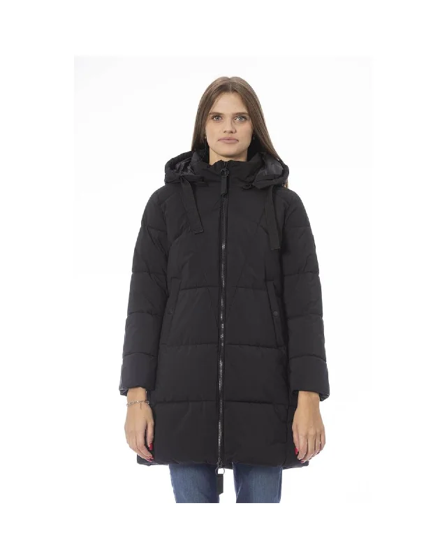 Baldinini Trend Long  Down Jacket with Threaded Pockets