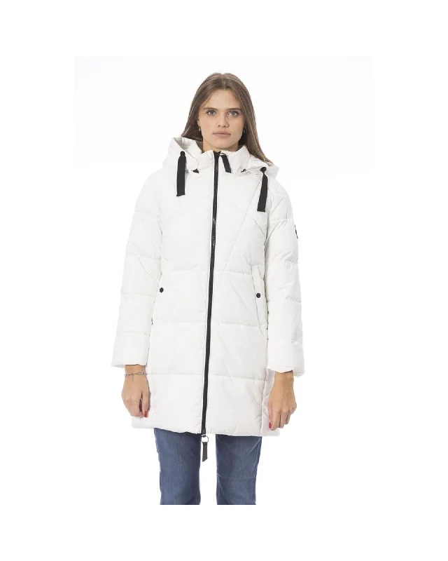 Baldinini Trend Long Down Jacket with Threaded Pockets