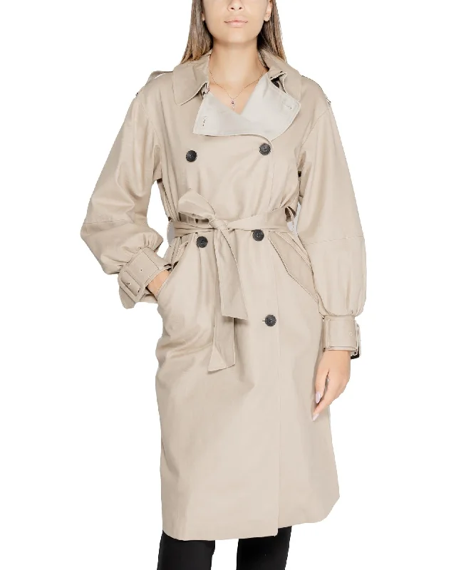 Desigual Beige Button-Up Jacket with Long Sleeves and Front Pockets