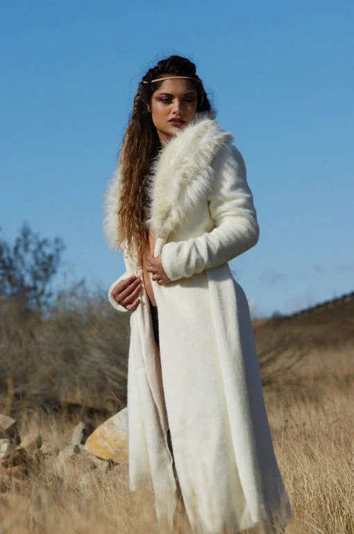 Women's Empress Coat in "Ivory Raven"