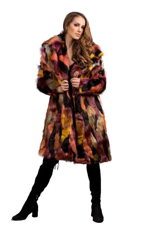 Women's Long Duchess Coat in "Dark Acid"