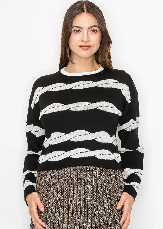 Black & White Swirl Sweater