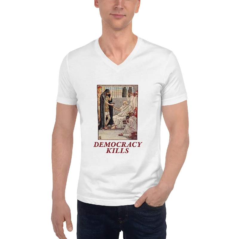 Democracy Kills - Unisex V-Neck T-Shirt