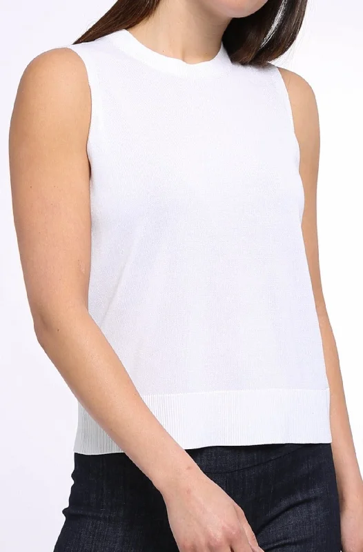 LIA SLEEVELESS CREW IN HIGH TWIST COTTON