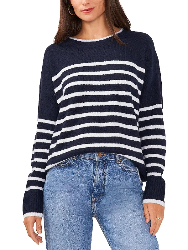 Womens Mock Neck Ribbed Pullover Sweater