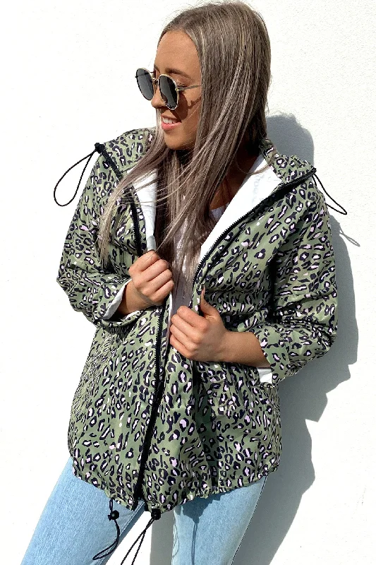 Alla Spray Jacket Olive Leopard