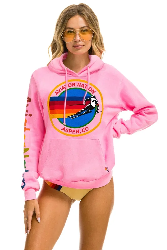 AVIATOR NATION ASPEN PULLOVER HOODIE - NEON PINK