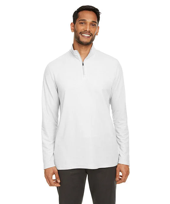 CE405 - Core 365 Mens Fusion ChromaSoft™ Pique Quarter-Zip | White