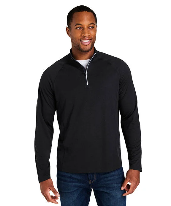 CE418 - Core 365 Mens Origin Performance Pique Quarter-Zip | Black/Carbon