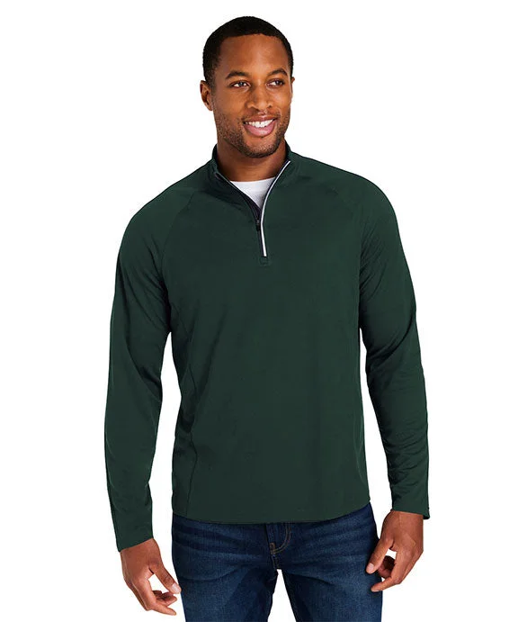 CE418 - Core 365 Mens Origin Performance Pique Quarter-Zip | Forest/Carbon