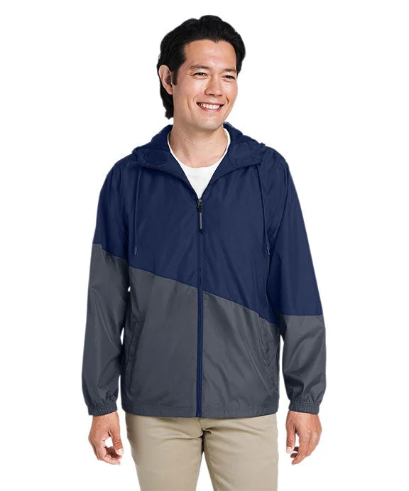 CE710 - Core 365 Unisex Techno Lite Colorblock Windbreaker | Classic Navy/Carbon