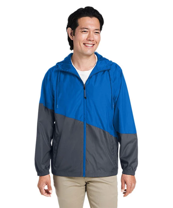 CE710 - Core 365 Unisex Techno Lite Colorblock Windbreaker | True Royal/Carbon