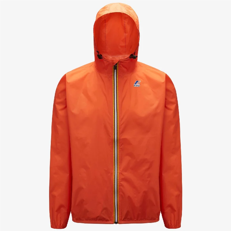 Claude - Unisex Packable Full Zip Waterproof  Rain Jacket in Orange