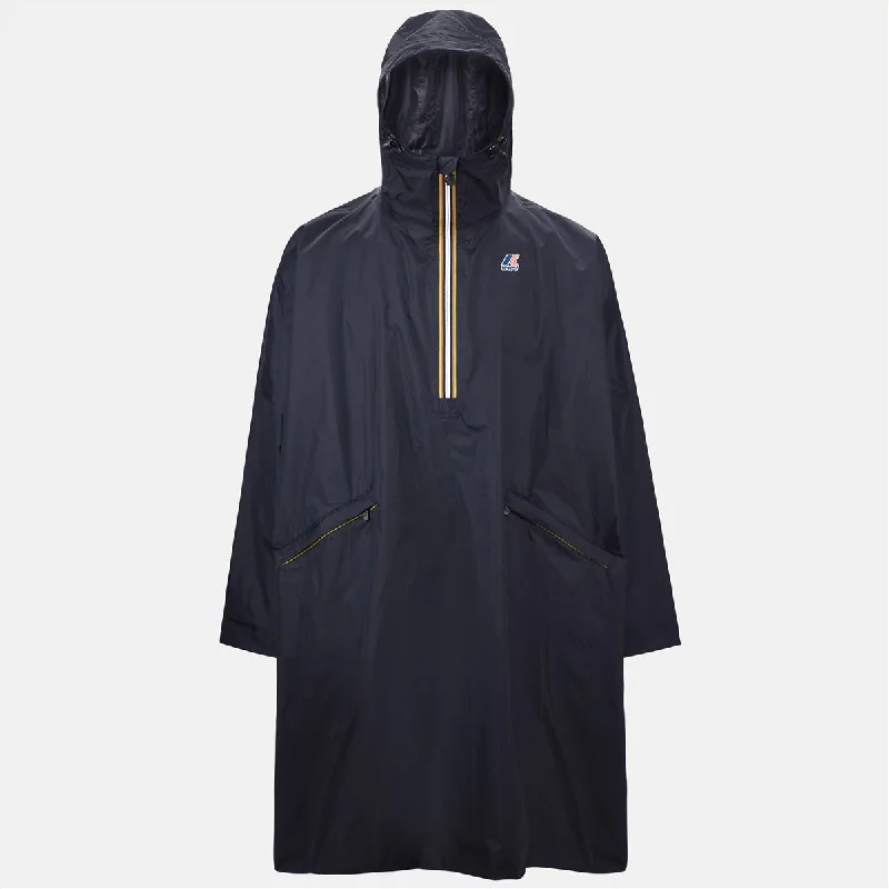 Terence - Unisex Waterproof Packable Poncho in Blue Depht