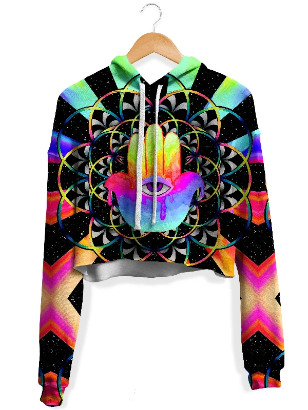 Psy Hamsa Fleece Crop Hoodie