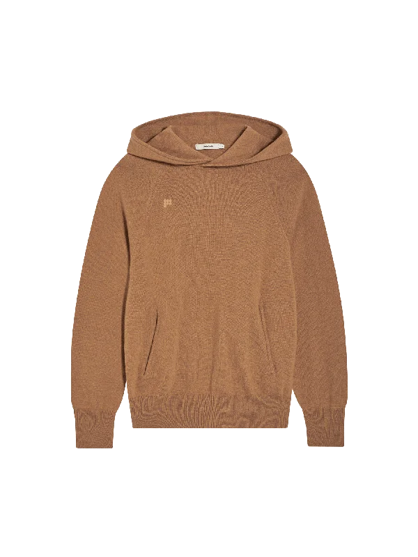 Womens Recycled Cashmere Hoodie—camel