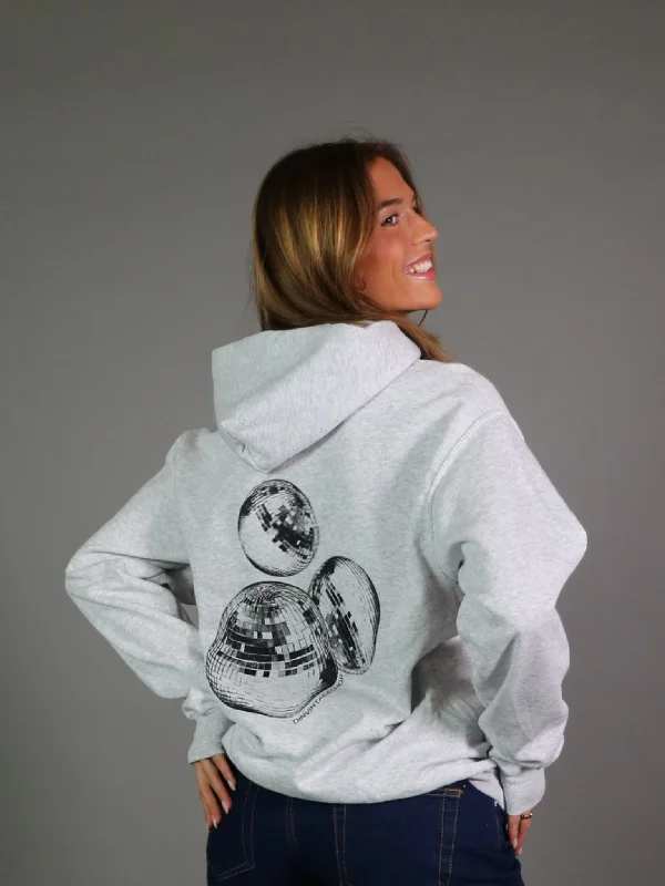 ROLLING MIRRORBALLS HOODIE (rygprint) - GRÅ