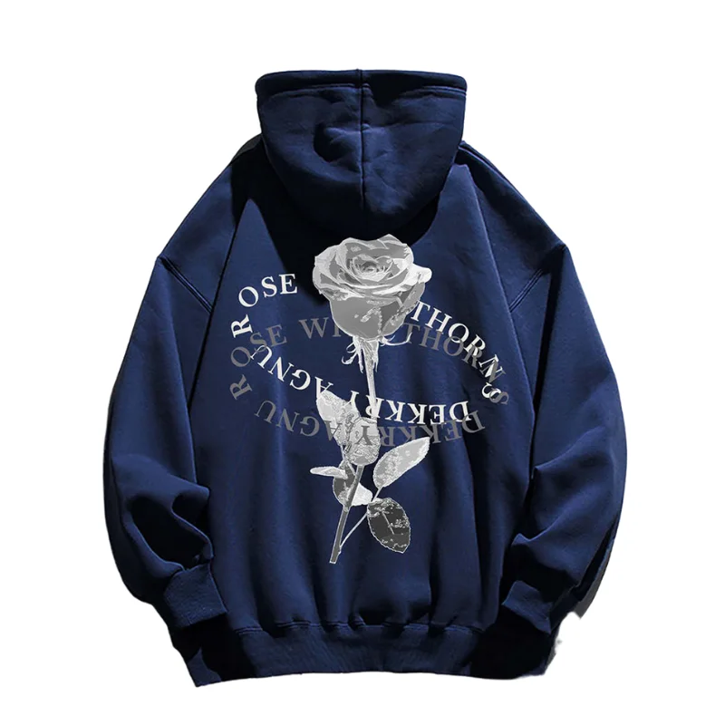 Vintage Pure Rose Letter Graphic Hoodie