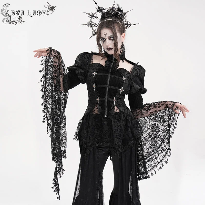 Women's Gothic Cut-out Lace Tassels Jacket