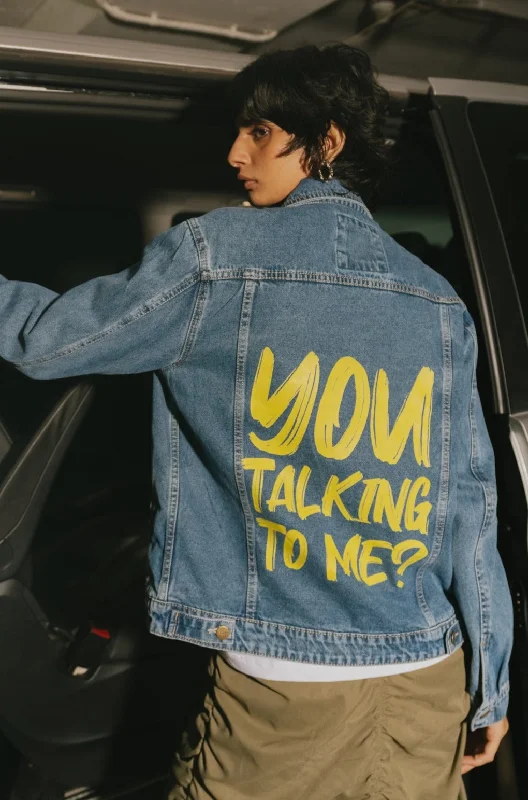 Yellow Fonted Trucker Jacket