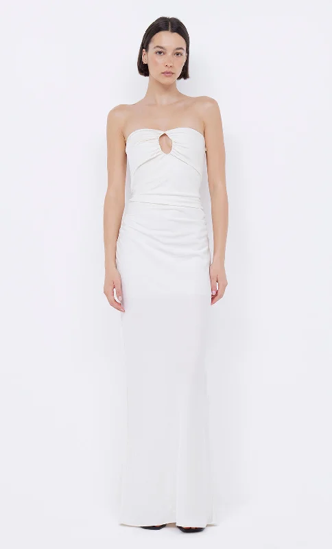 EMILIA STRAPLESS DRESS - IVORY