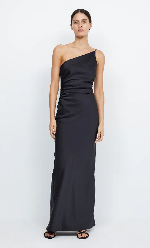 ETERNITY ASYM MAXI DRESS - BLACK