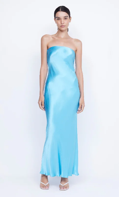 MOON DANCE STRAPLESS DRESS - TOPAZ BLUE