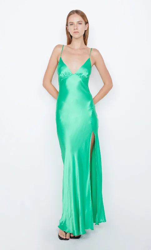 REN SPLIT MAXI DRESS - EMERALD