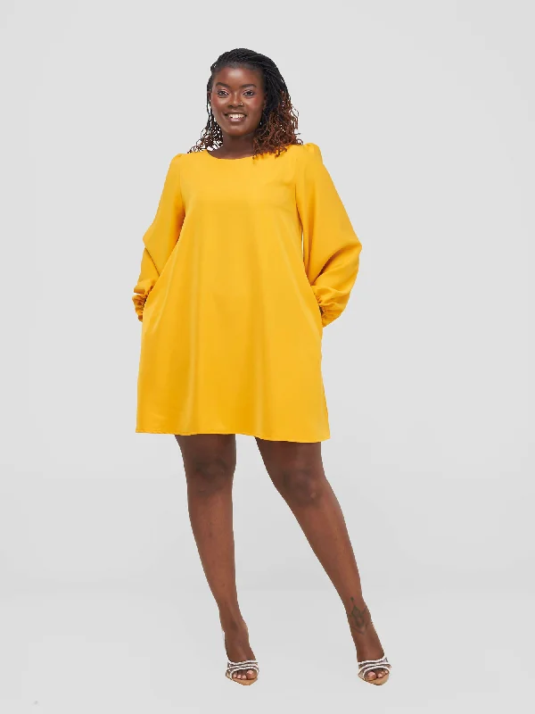 Zia Africa "Above Average" Shift Dress - Mustard