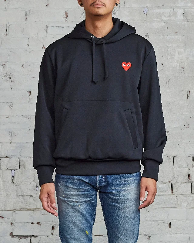 Comme des Garçons PLAY Red Heart Hooded Sweatshirt Black