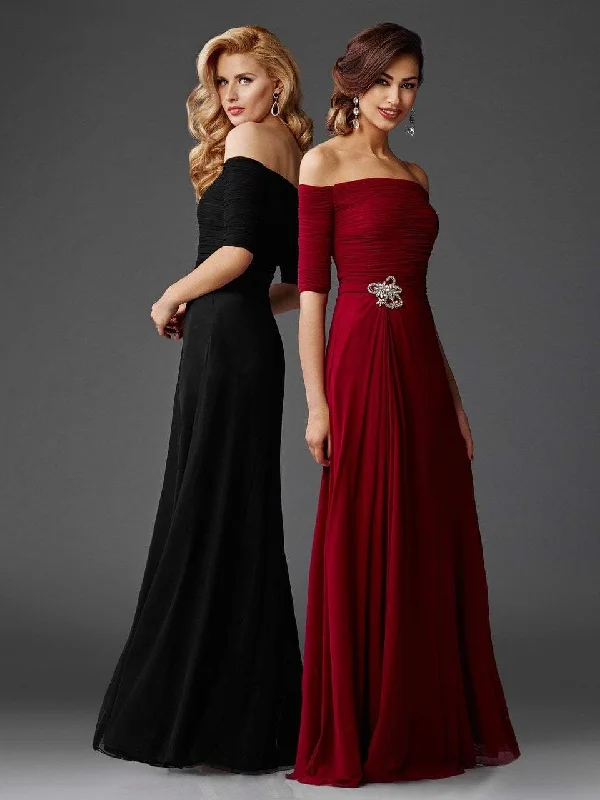 Clarisse - M6404 Quarter Sleeve Off-Shoulder Gown