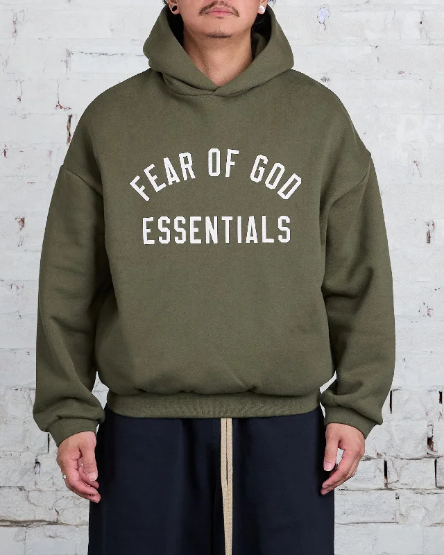 Fear of God Essentials Fleece Arch Hoodie Military