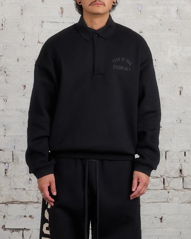 Fear of God Essentials Fleece Arch Polo Black