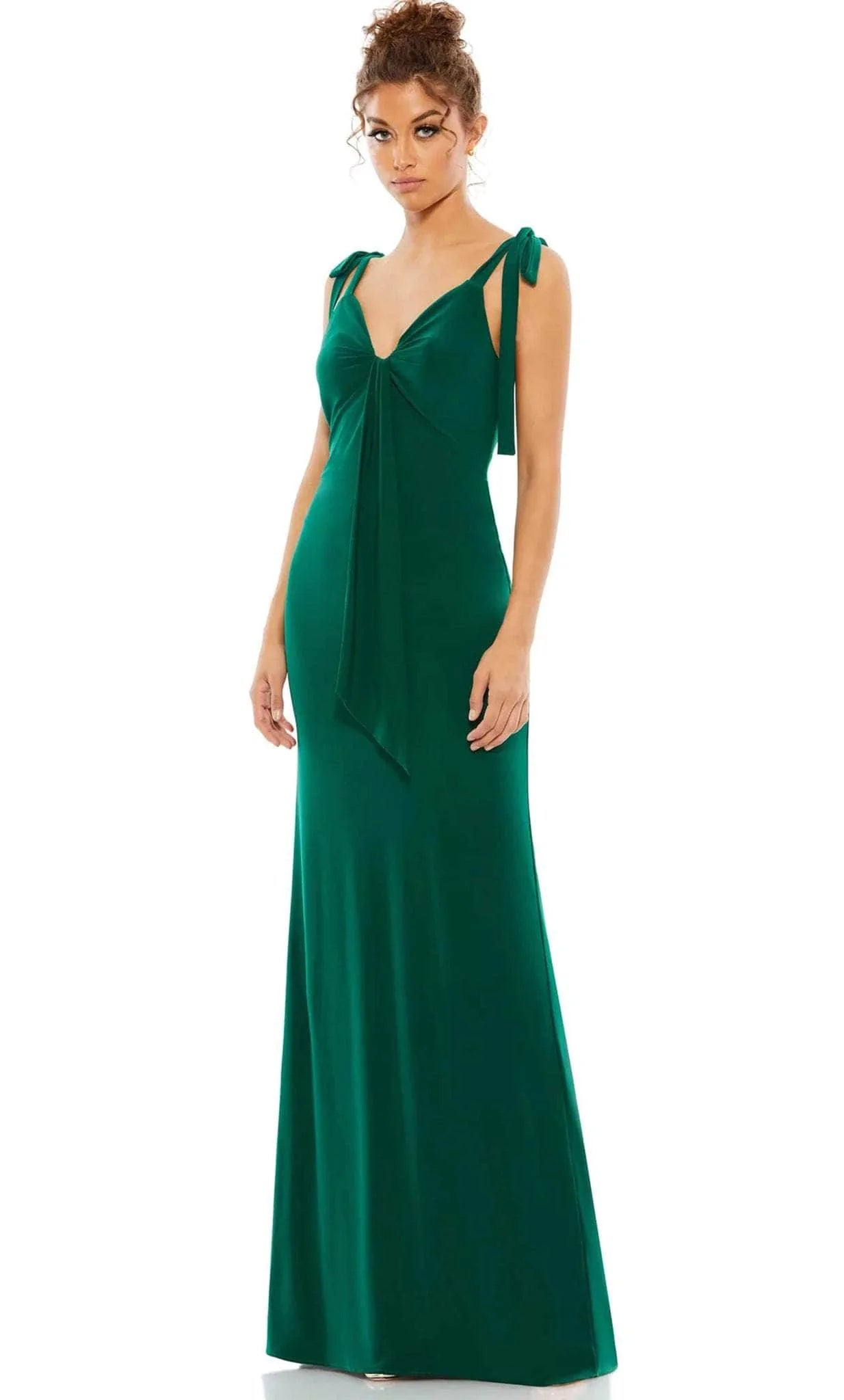 Ieena Duggal 26696 - Bow Shoulder Sleeveless Prom Dress