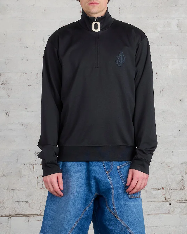 JW Anderson Anchor Half-Zip Compact Jersery Track Top Black